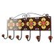 Dark Brown Floral Ceramic Tile Hook